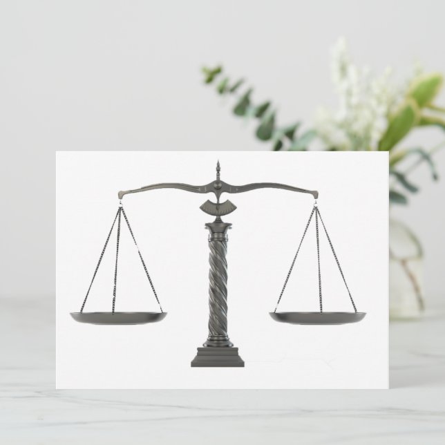 Invitación Escalas de Justicia Elegantes (Anverso de pie)