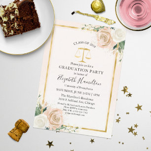 Invitación Escalas de Justicia Fiesta de Graduación de la Fac