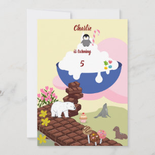 Invitación Escaleras de chocolate para el cumpleaños de la Cr