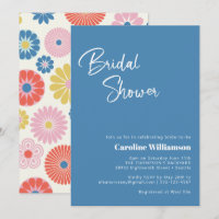 Escándalo Boho Folk Flor Blue Bridal Shower
