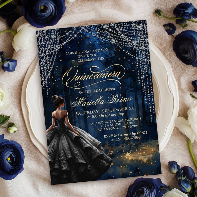 Invitación Escándalo Bosque Negro Vestido Quinceañera (Subido por el creador)