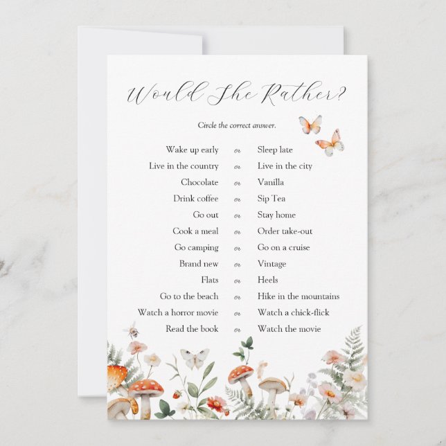 Invitación Escándalo de champiñón forestal encantado preferir (Anverso)