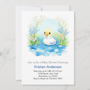 Invitación Escándalo Duckled Blue Bliss Boy Baby Shower