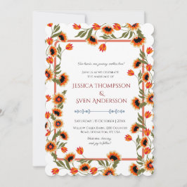Invitación Escándalo floral rústico Boda de inspiración folcl