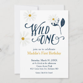 Invitación Escándalo lindo Daisy Wild Un Primer Cumpleaños