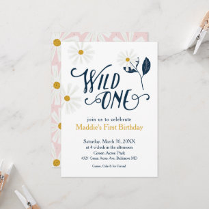 Invitación Escándalo lindo Daisy Wild Un Primer Cumpleaños