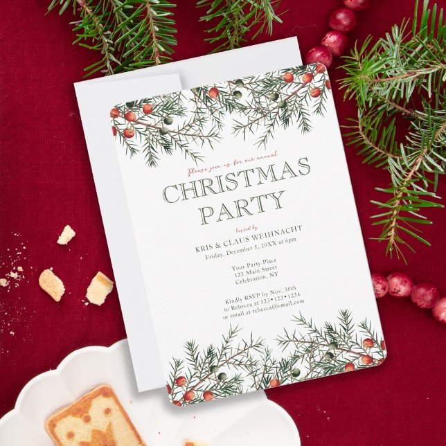 Invitación Escándalo Navidades Fiesta Vintage Greenery (Subido por el creador)