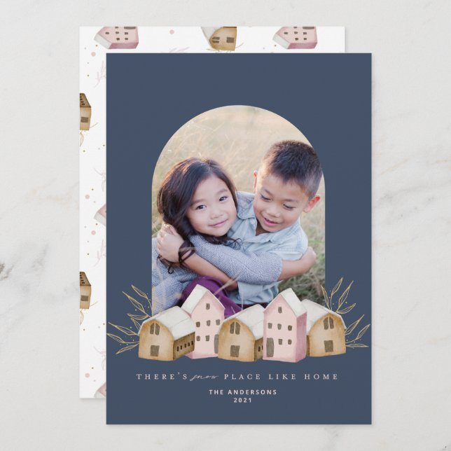 Invitación escándalo nórdico lindo Navidades de la casa moder (Anverso / Reverso)