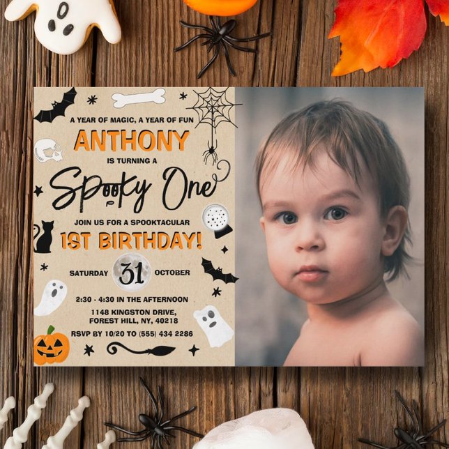 Invitación ¡Escandaloso! Fotos de cumpleaños 1 de Halloween (Subido por el creador)