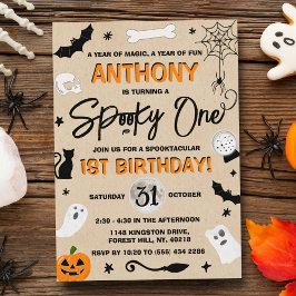 Invitación ¡Escandaloso! Primer cumpleaños de Halloween