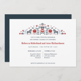 Invitación Escandinavia Arte Popular Dala Cena de ensayo de c