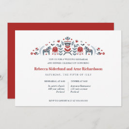 Invitación Escandinavia Arte Popular Dala Cena de ensayo de c