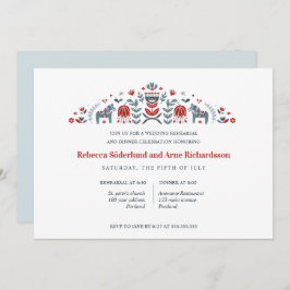 Invitación Escandinavia Arte Popular Dala Cena de ensayo de c