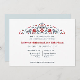 Invitación Escandinavia Arte Popular Dala Cena de ensayo de c