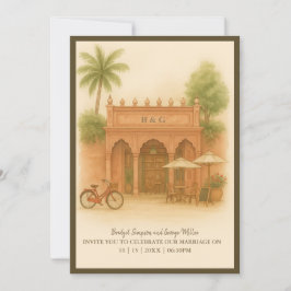Invitación Escapada de bodas en el patio de la India
