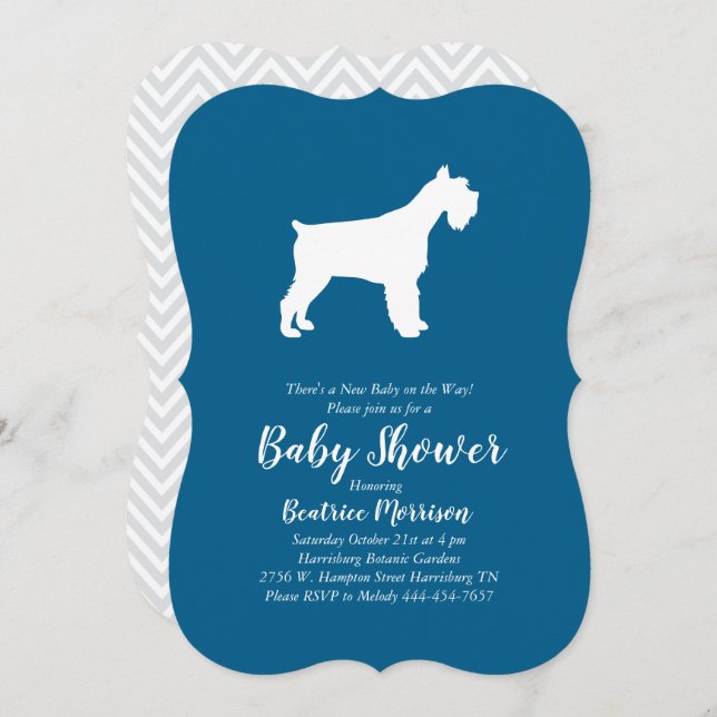 Invitación Escaparate en miniatura Perro Baby Shower Blue Boy (Anverso / Reverso)
