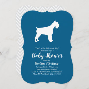 Invitación Escaparate en miniatura Perro Baby Shower Blue Boy
