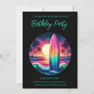 Invitación Escape de la fiesta de cumpleaños-surf-