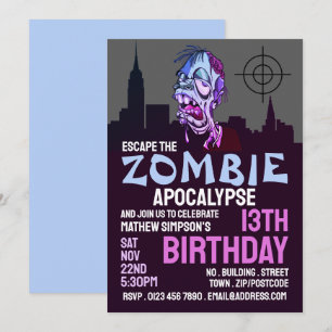 Invitación Escape de la sala del tema del apocalipsis zombie