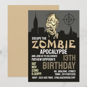 Invitación Escape de la sala del tema del apocalipsis zombie 