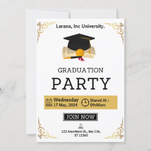 Invitación Escape elegante: fiesta de graduación de Beige y O