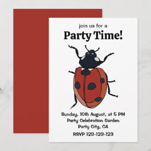 Invitación Escarabajos insectos Ladybug