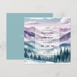 Invitación Escarcha de lavanda en el Boda húmedo alpino