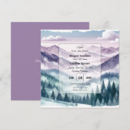 Invitación Escarcha de lavanda en el Boda húmedo alpino