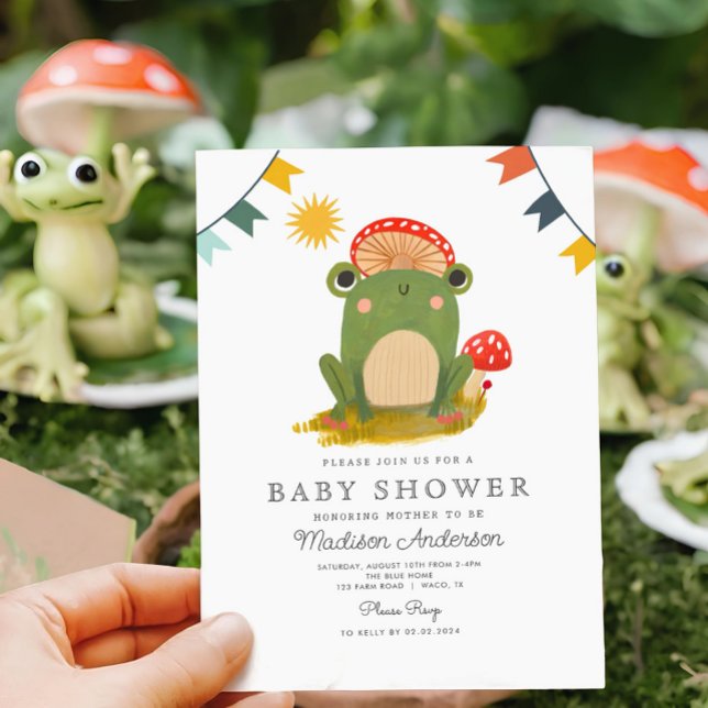 Invitación Escarcha roja gorra de setasCute Baby Shower (Subido por el creador)