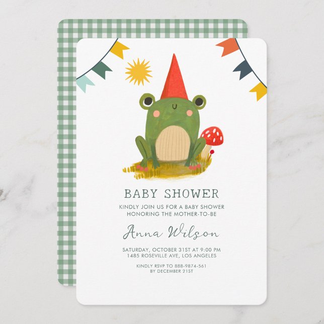 Invitación Escarcha roja gorra de setasCute Baby Shower (Subido por el creador)