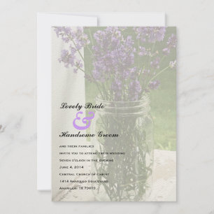 Invitación escarpada de la boda de la lavanda del