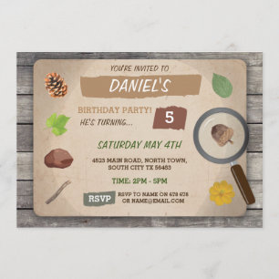 INVITACIÓN ESCAVENGER HUNT CHICOS CUMPLEAÑOS FIESTA GARDEN IN