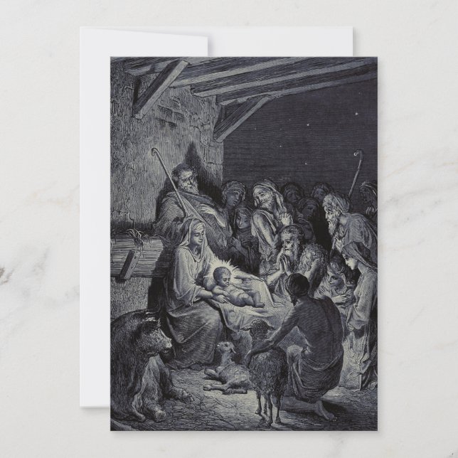 Invitación Escena bíblica de la natividad (Anverso)