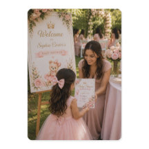 Escena de bienvenida de baby shower rosa