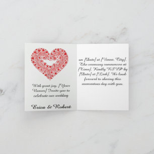 Invitación Escena de boda con silueta de papel romántico