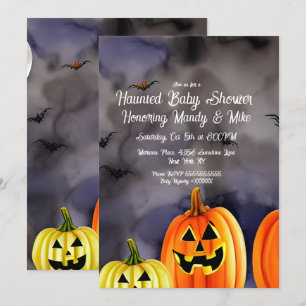 Invitación Escena de calabaza acuarela Fiesta de Halloween
