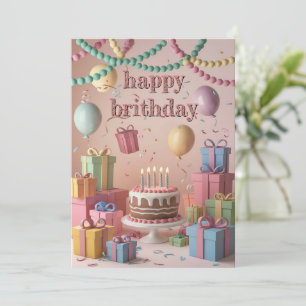 Invitación Escena de fiesta de cumpleaños de Personalizado li