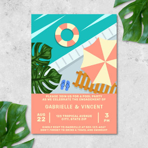 Invitación Escena de grupo tropical Fiesta del grupo de conta