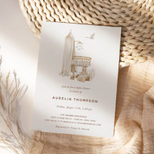 Escena de guardería bohemia en Baby Shower