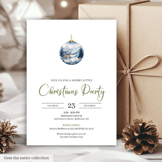 Invitación Escena de invierno chic boho acogedor ciervo Navid (Chic Boho Cozy Winter Scene Deer Christmas Invitation)