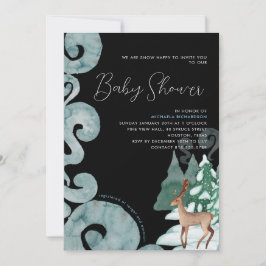 INVITACIÓN ESCENA DE INVIERNO MODERNA BABY SHOWER BABY SPRINK