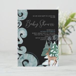 INVITACIÓN ESCENA DE INVIERNO MODERNA BABY SHOWER BABY SPRINK