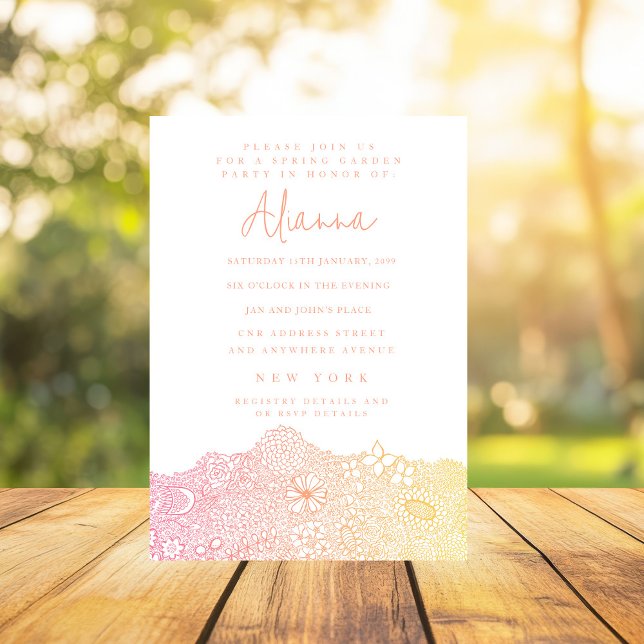 Invitación Escena de Jardín Único Artista Engranaje de Coral  (Subido por el creador)