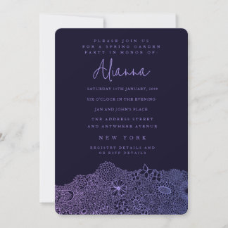 Invitación Escena de Jardín Único Artista Fiesta de Cumpleaño
