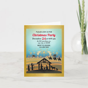 Invitación Escena de la Natividad de Navidad Niño Jesús en el
