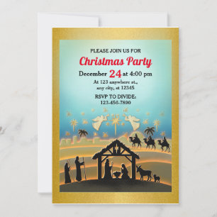 Invitación Escena de la Natividad de Navidad Niño Jesús en el