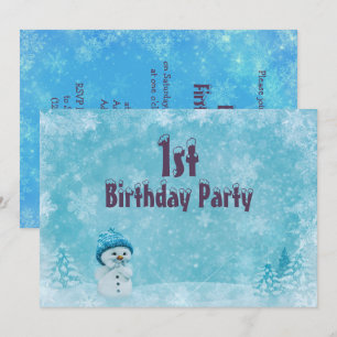 Invitación Escena de Navidad del Muñeco de Nieve Travieso par