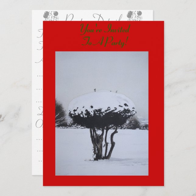 Invitación escena de nieve del paisaje de navidades únicos (Anverso / Reverso)