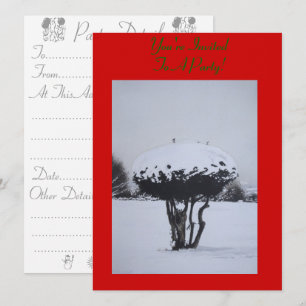 Invitación escena de nieve del paisaje de navidades únicos