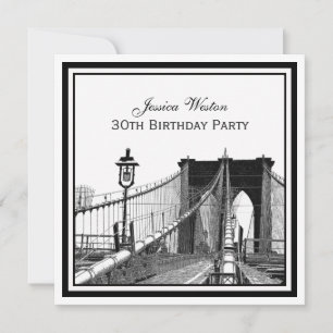 Invitación Escena de NYC Puente de Brooklyn #2 SQ Fiesta de C